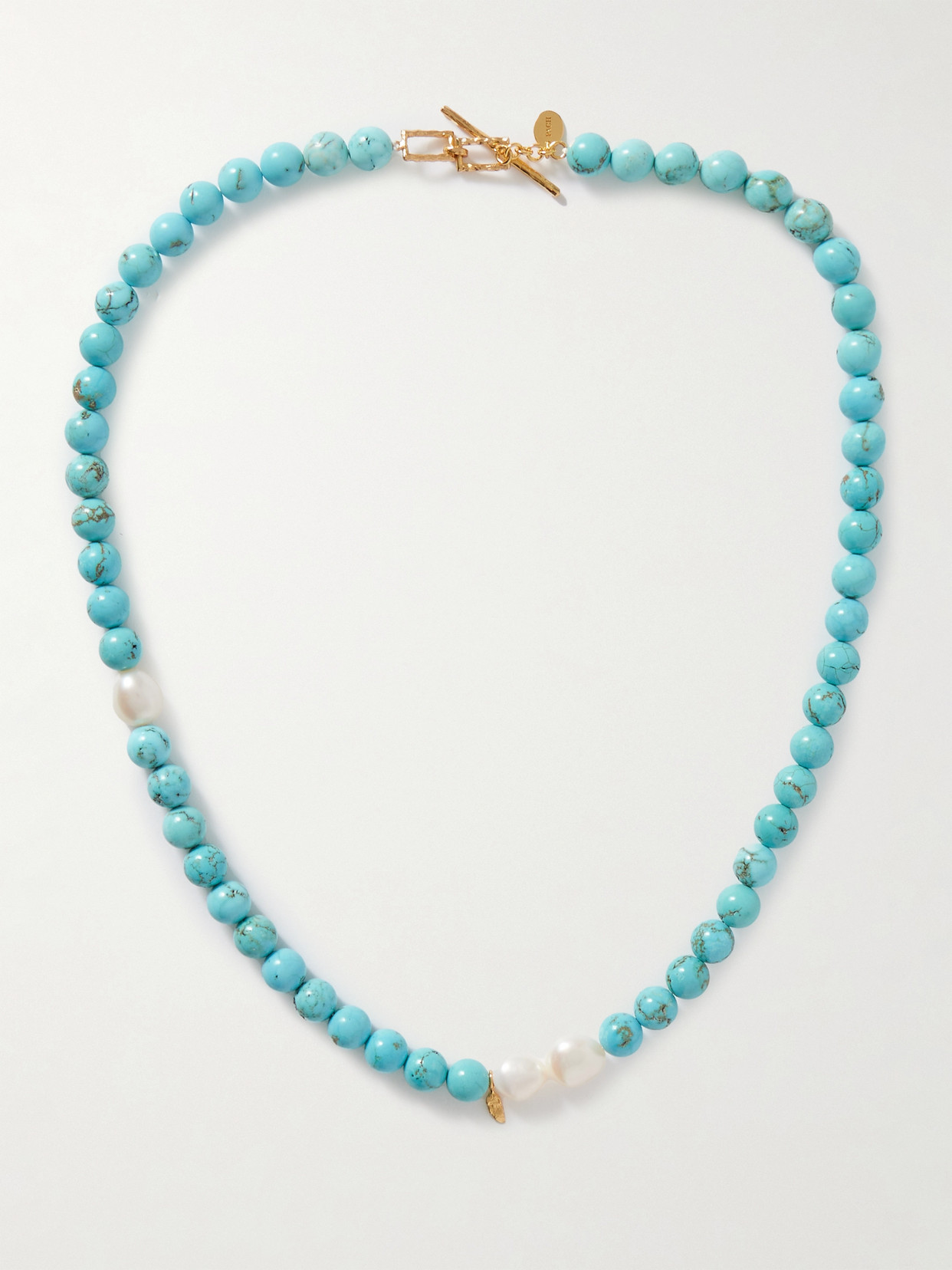 Pacharee - Terq Klom Gold-plated Turquoise And Pearl Necklace - One size
