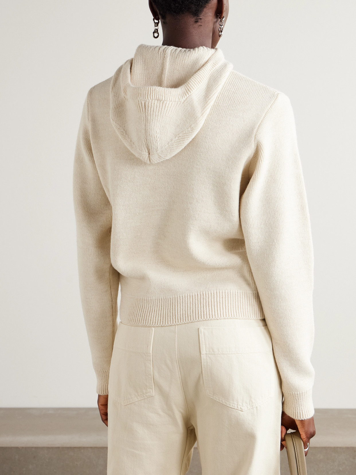 Lemaire Knitted Hoodie In White