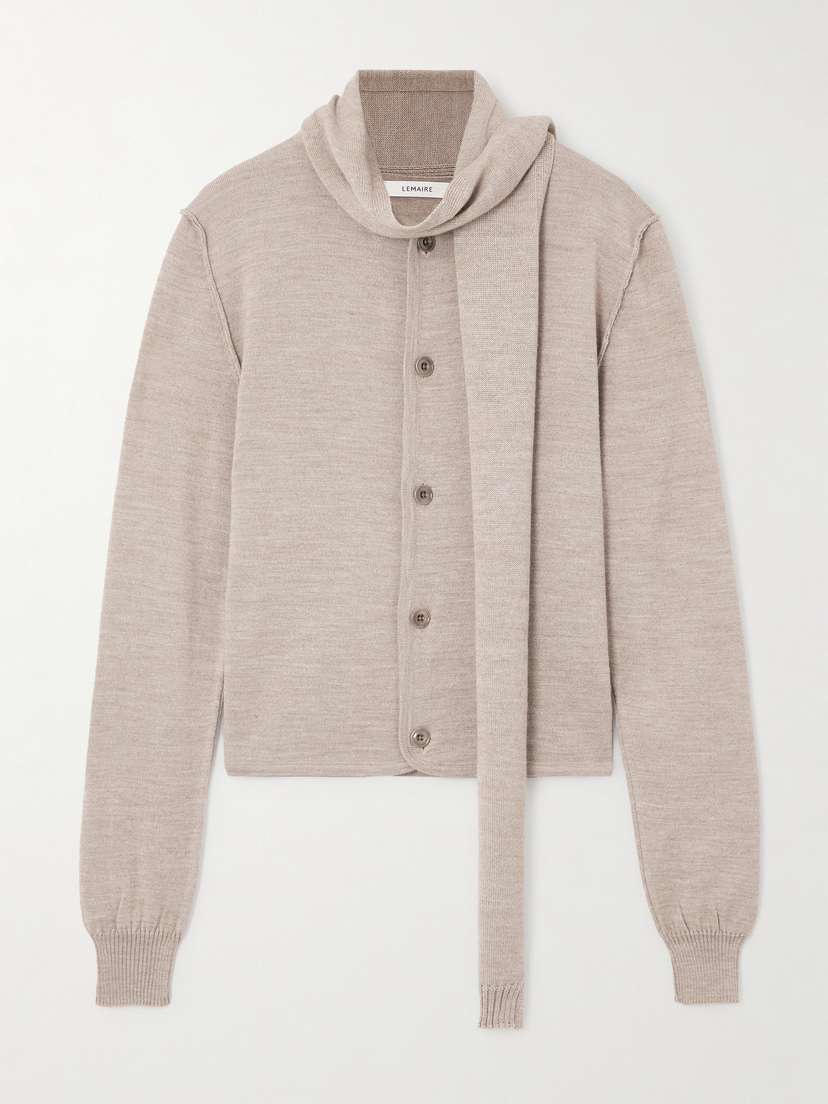 Lemaire Asymmetric Wool-blend Cardigan