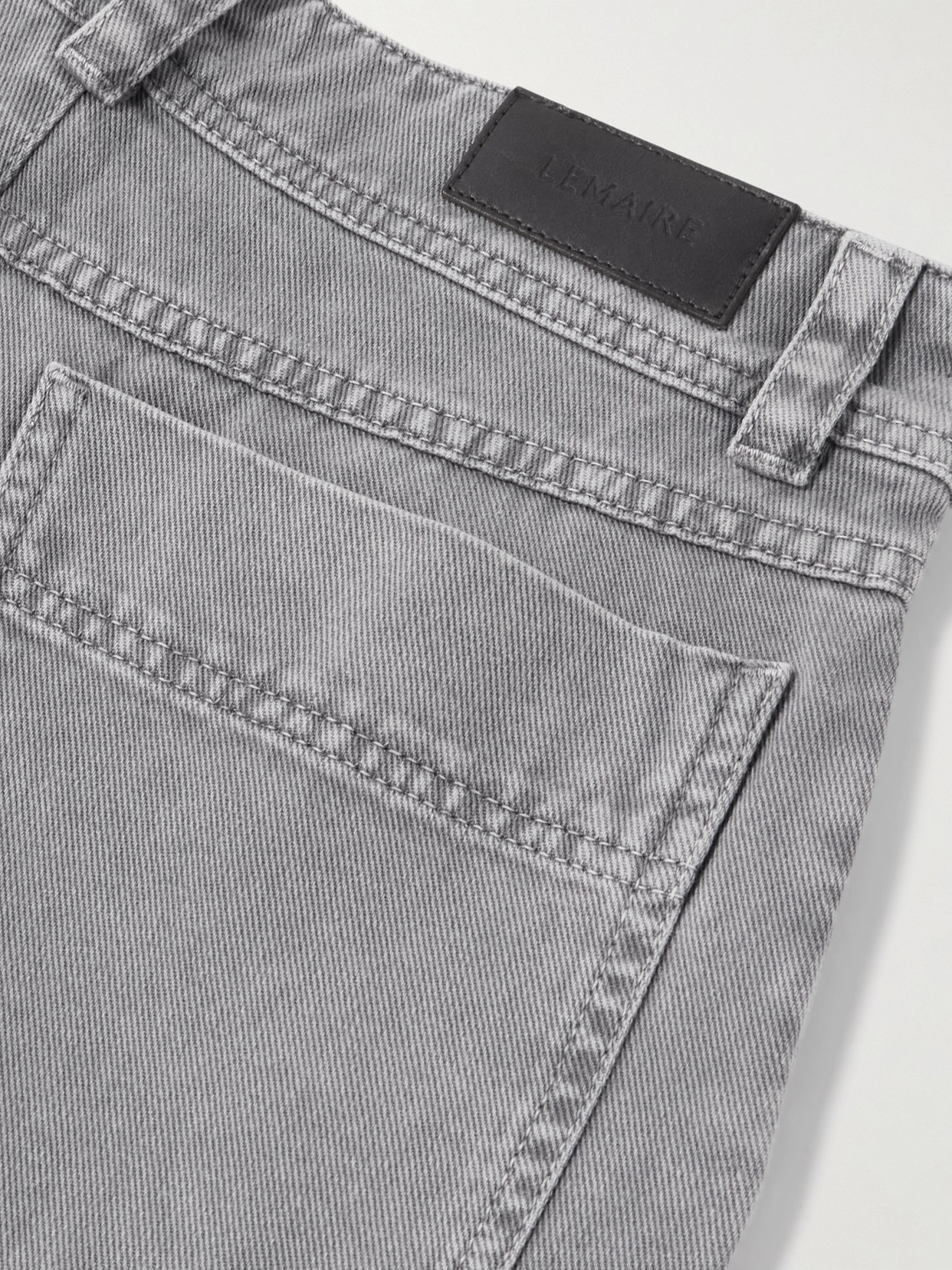 Lemaire Organic Cotton-twill Wide-leg Pants In Gray