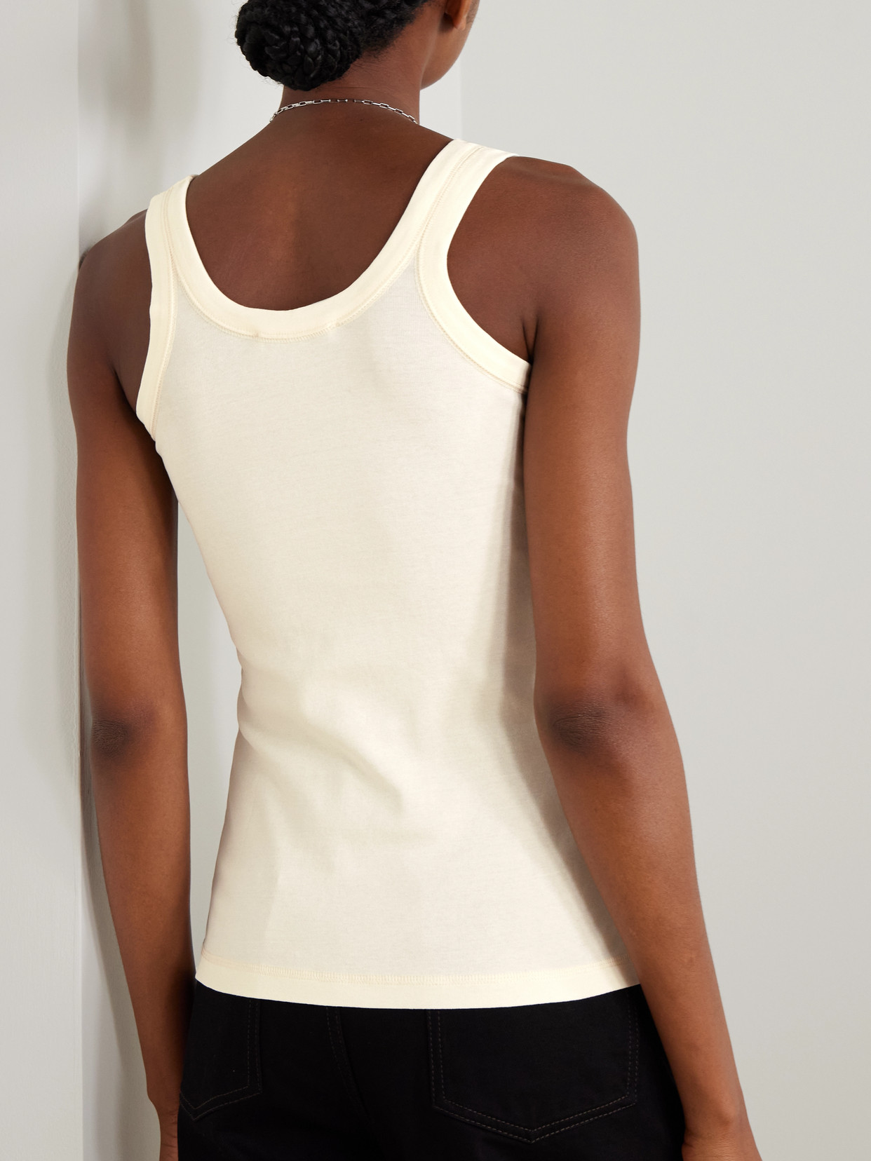 Lemaire Ribbed Cotton Tank Top In White