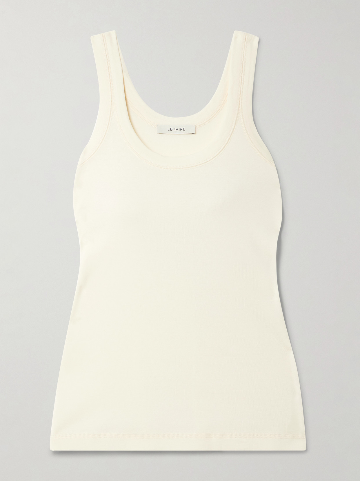 Lemaire Ribbed Cotton Tank Top In White