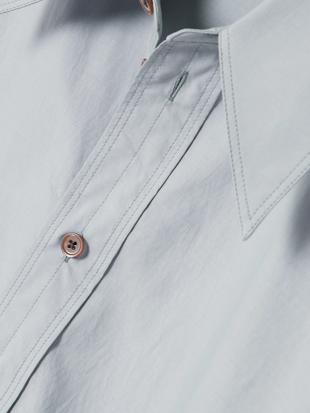 Topstitched Cotton And Silk-Blend Shirt
