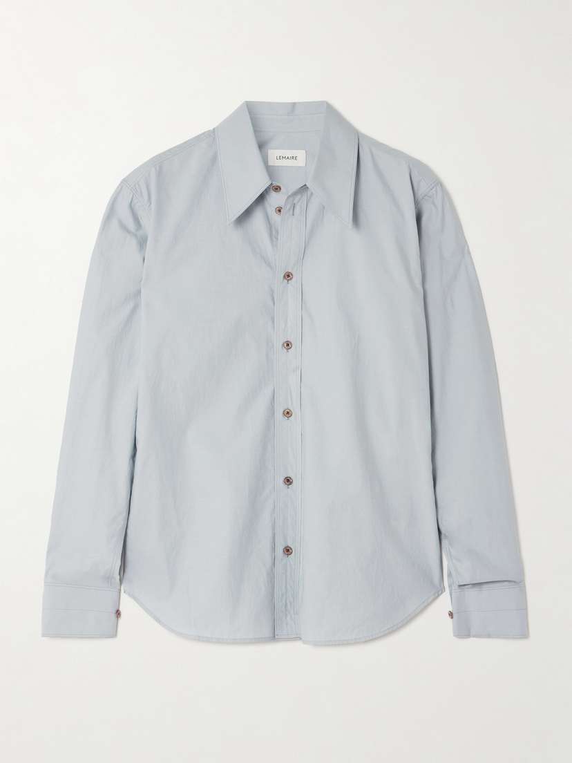 Lemaire Topstitched Cotton And Silk-blend Shirt