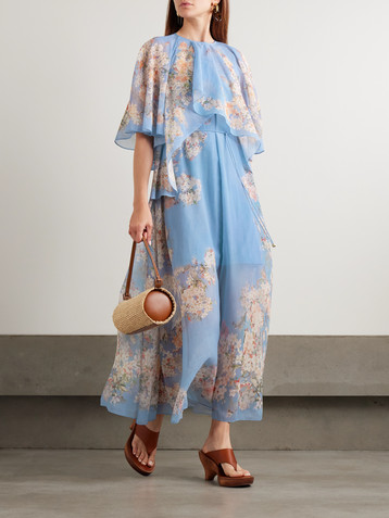 Zimmermann Cascadian tiered ruffled floral-print recycled-georgette maxi dress
