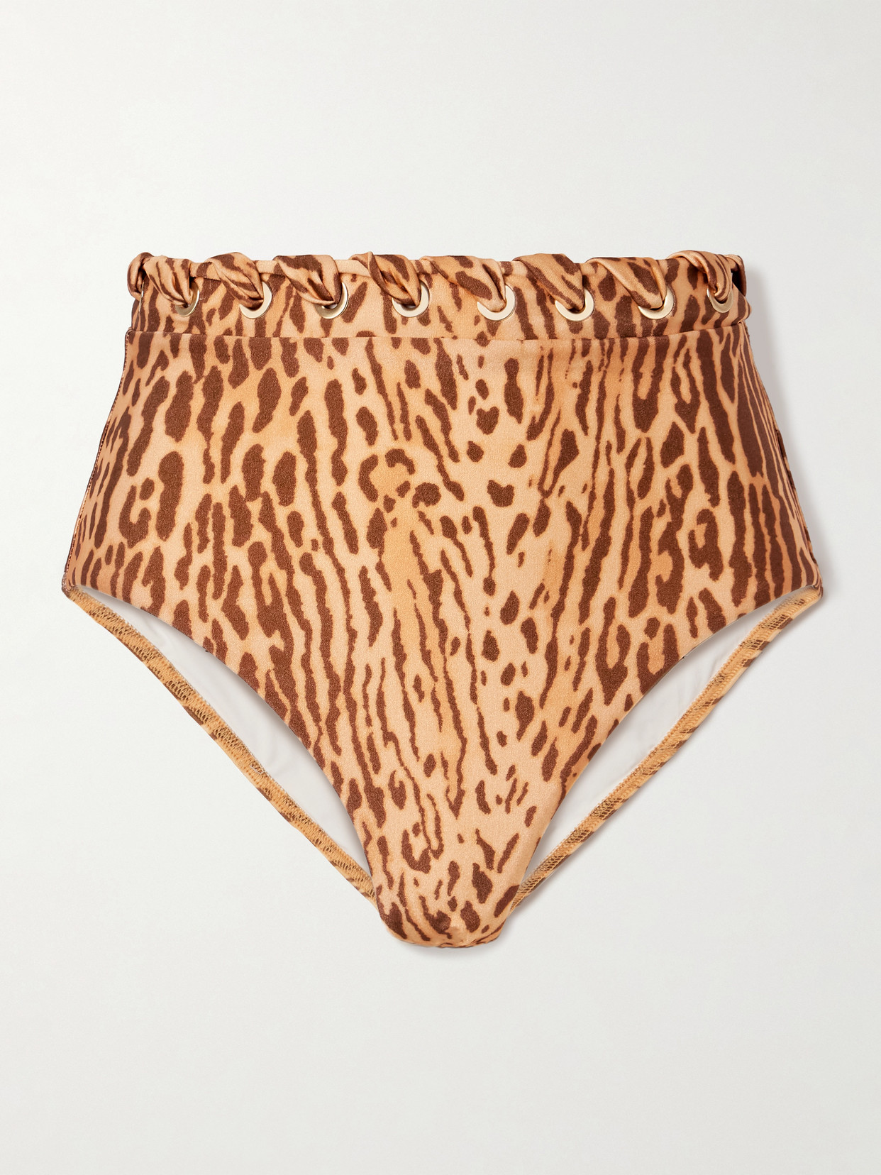 Zimmermann Cascadian Whipstitched Leopard-print Bikini Briefs