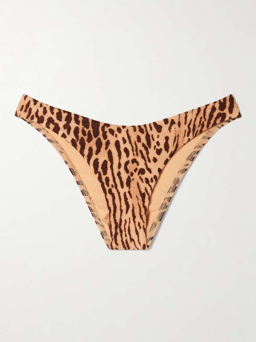 Zimmermann Cascadian Whipstitched Leopard-print Bikini Briefs
