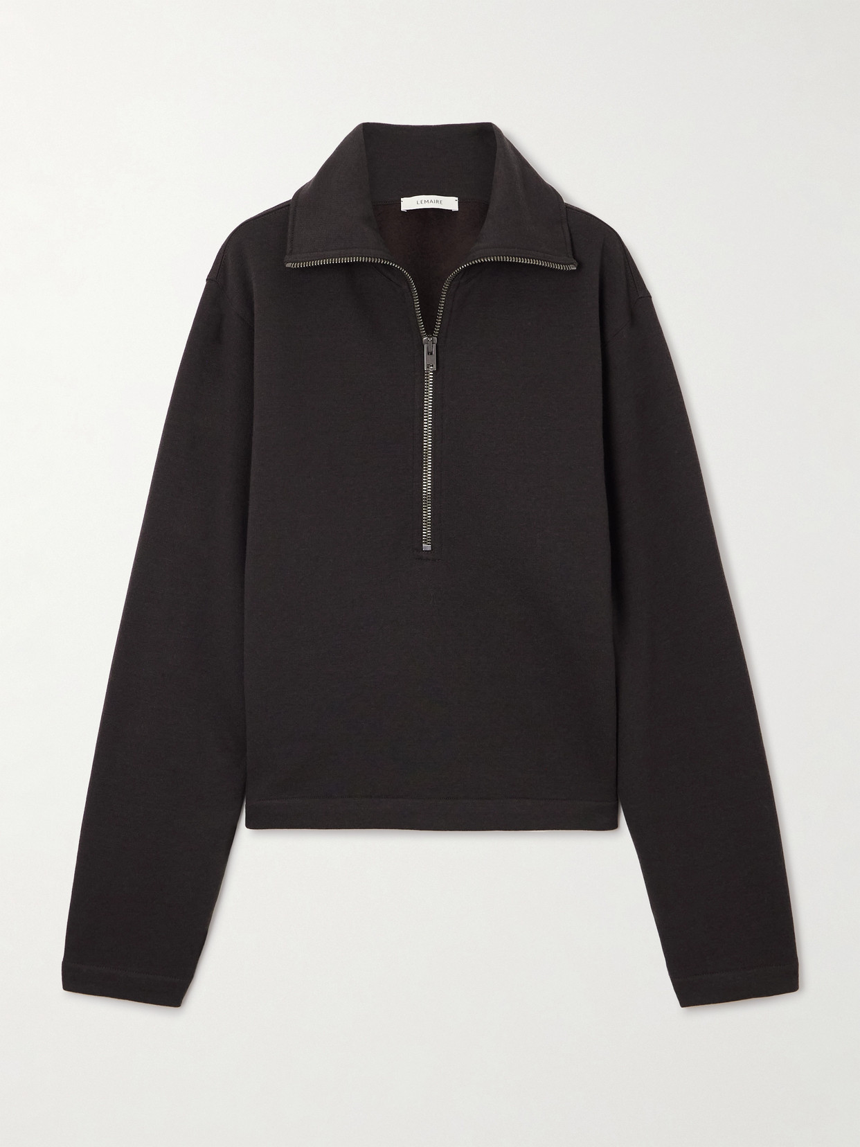 Lemaire Wool And Cotton-blend Zip-up Sweater In Brown