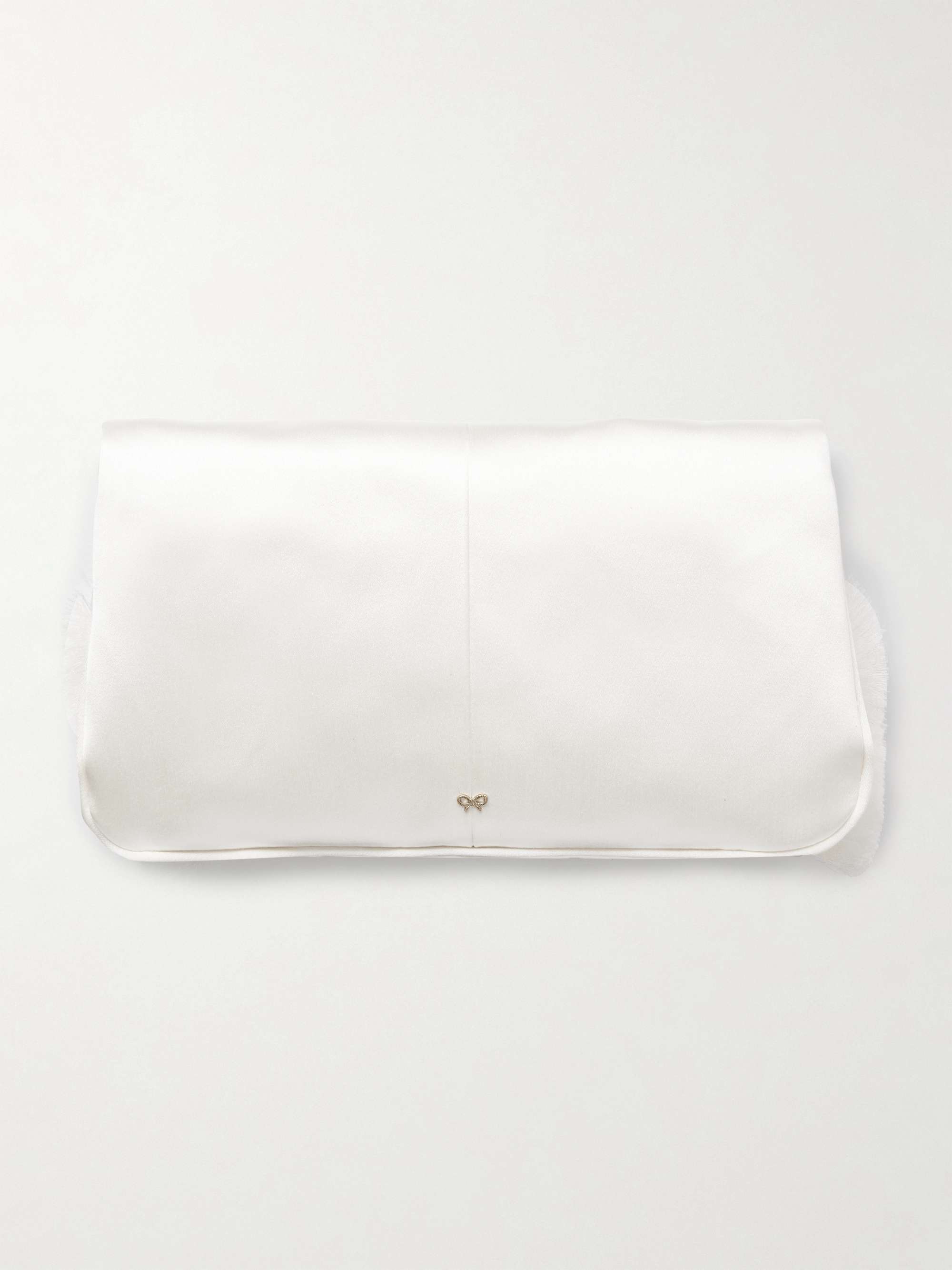 ANYA HINDMARCH Bow fringed satin clutch