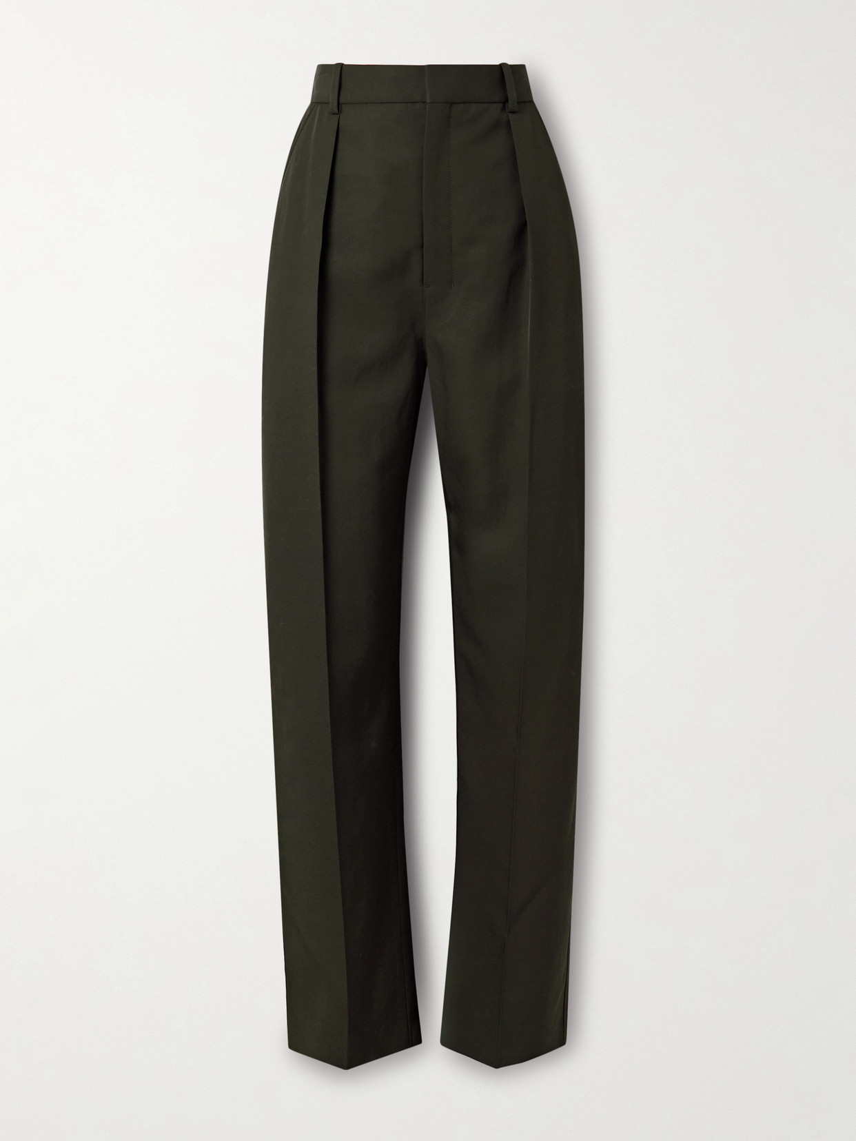 Lemaire Pleated Wool-blend Twill Pants In Animal Print