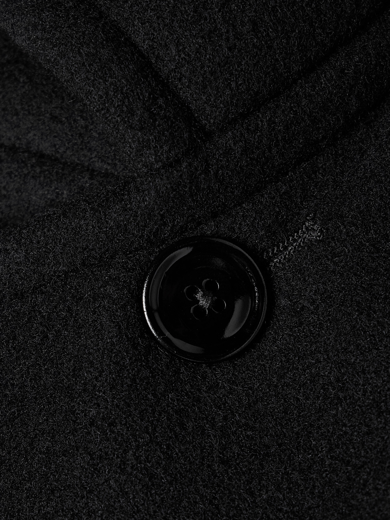 Lemaire Belted Wool Coat In Black