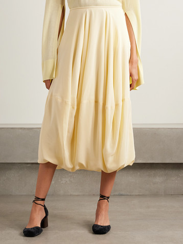 Lemaire Balloon organic silk crepe de chine midi skirt