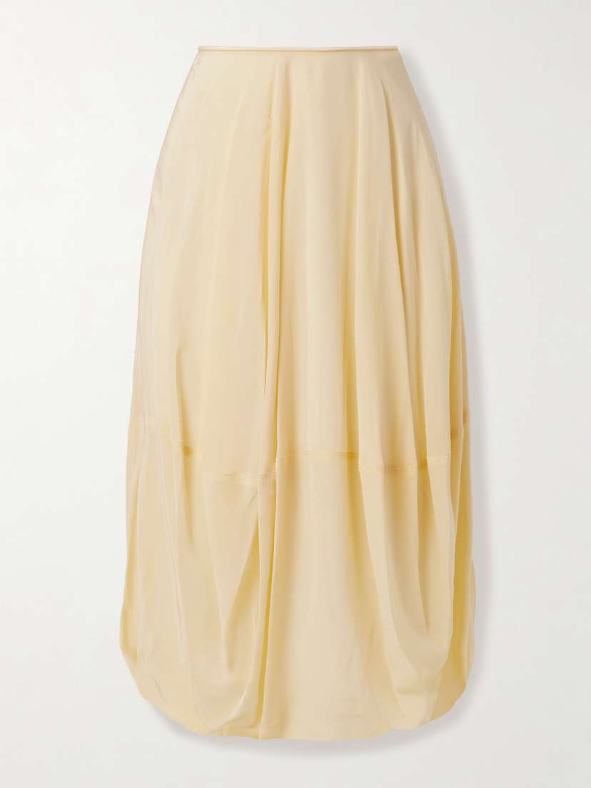 Lemaire Balloon Organic Silk Crepe De Chine Midi Skirt