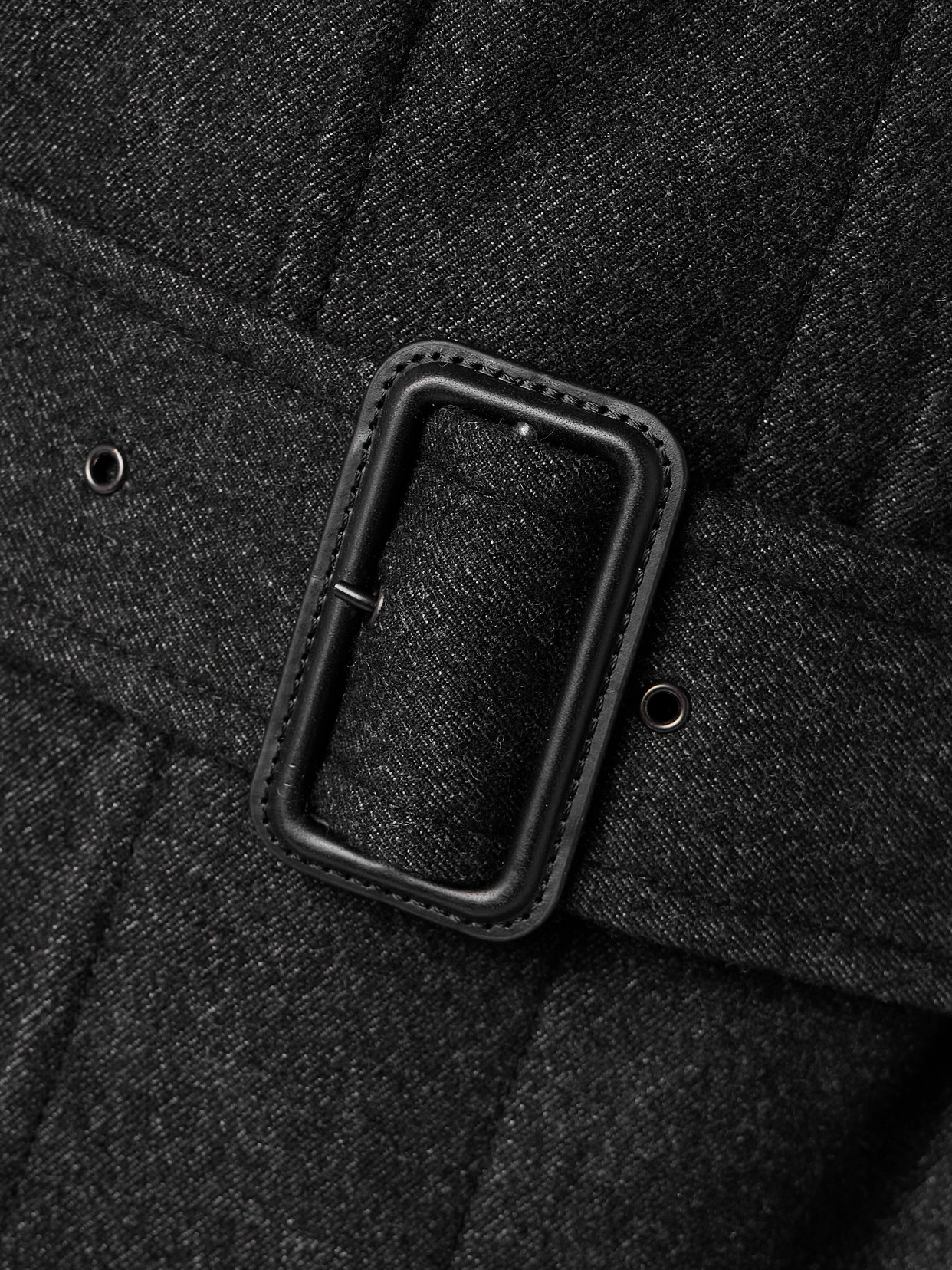 Lemaire Belted Wool And Cotton-blend Coat In Gray