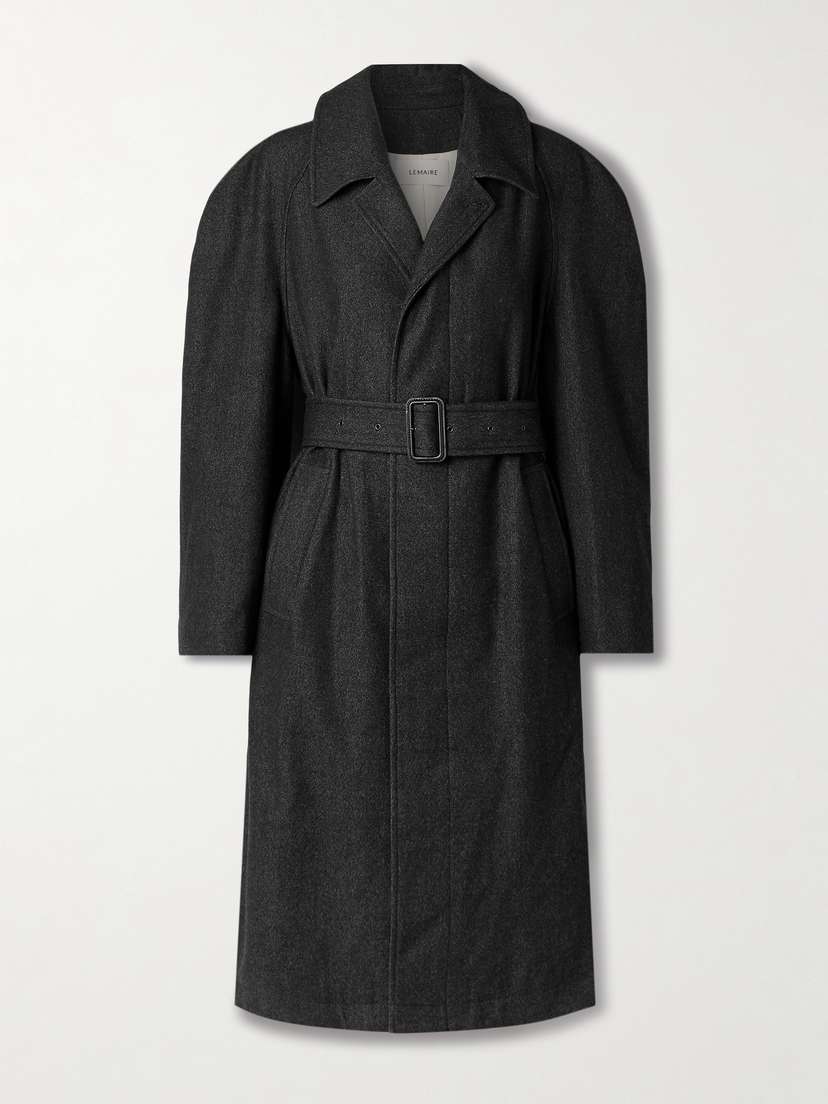 Lemaire Belted Wool And Cotton-blend Coat