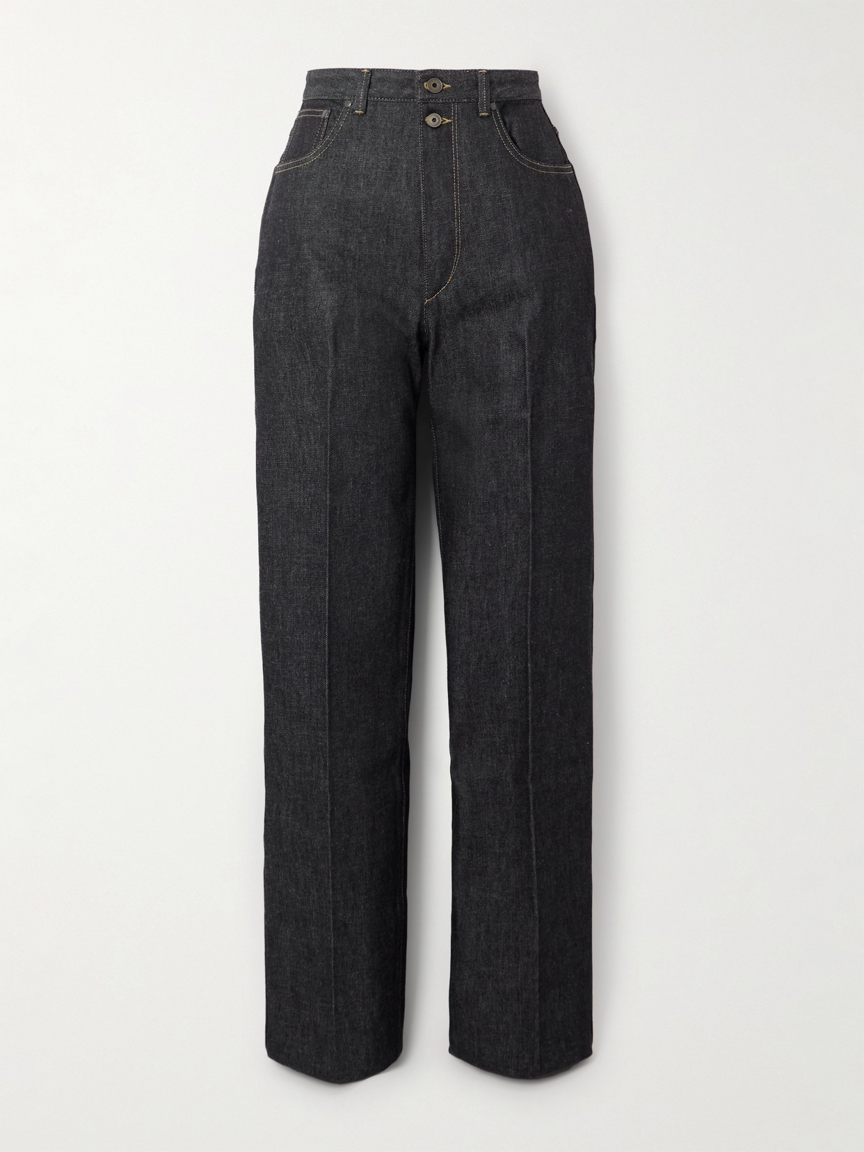 Lemaire High-rise Straight-leg Organic Jeans In Blue