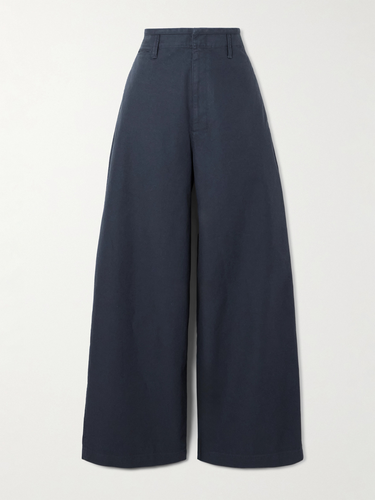 Lemaire Organic Cotton-twill Wide-leg Pants In Blue