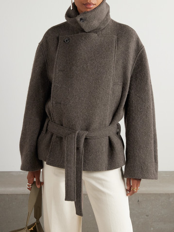 Lemaire Belted wool and alpaca-blend coat