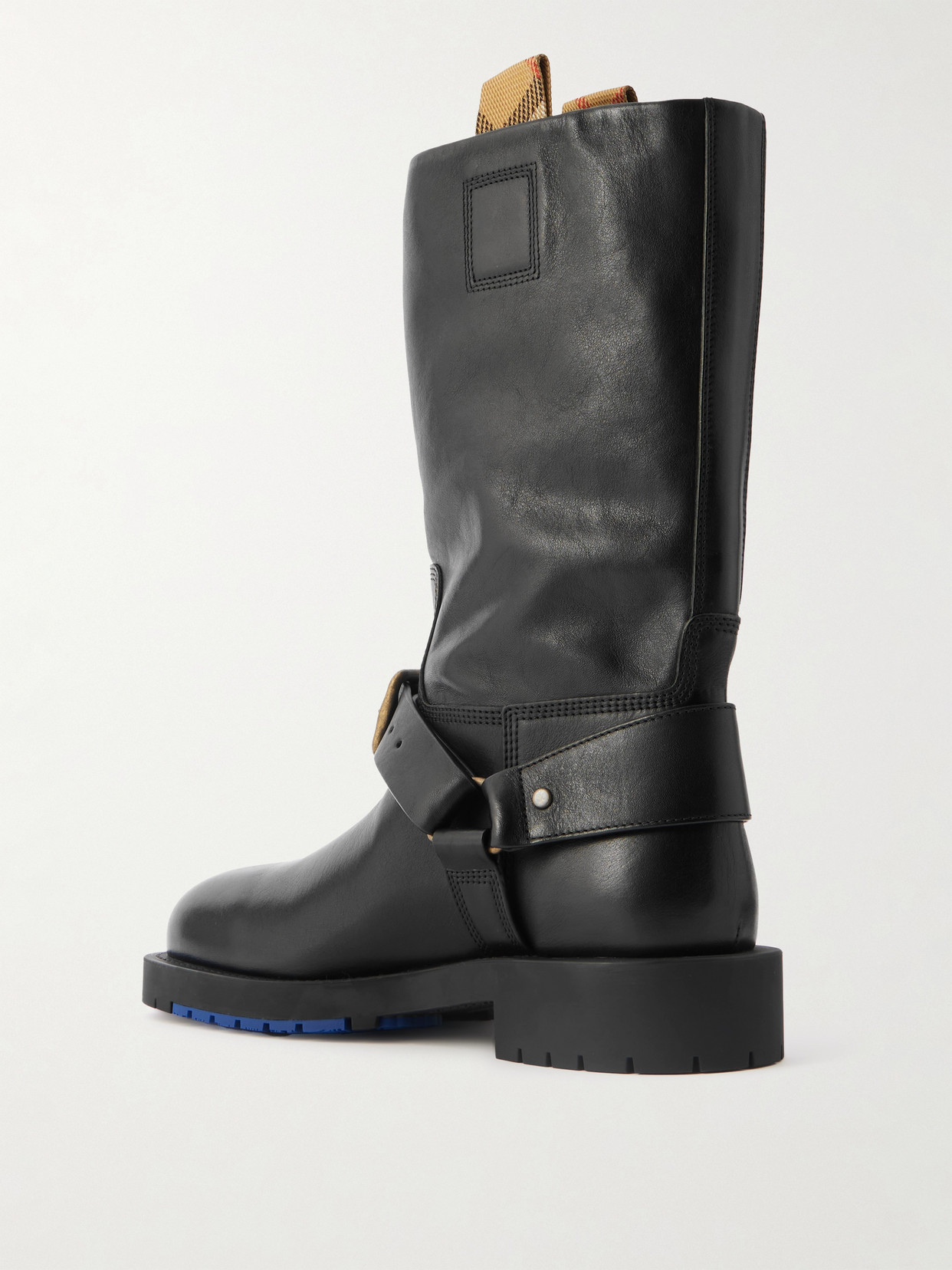 Burberry Soft Saddle Low Boots In Black