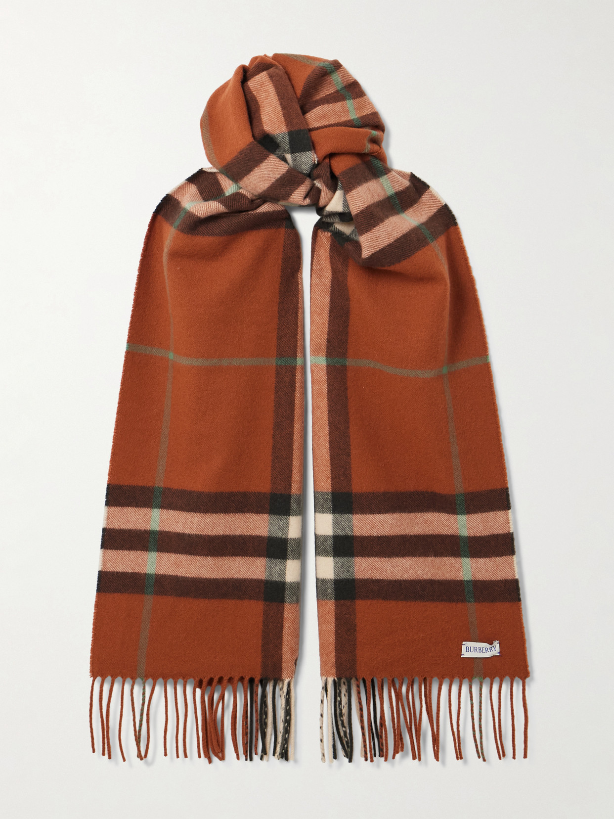 Burberry Giant Check Cashmere Scarf Accessories In Orange