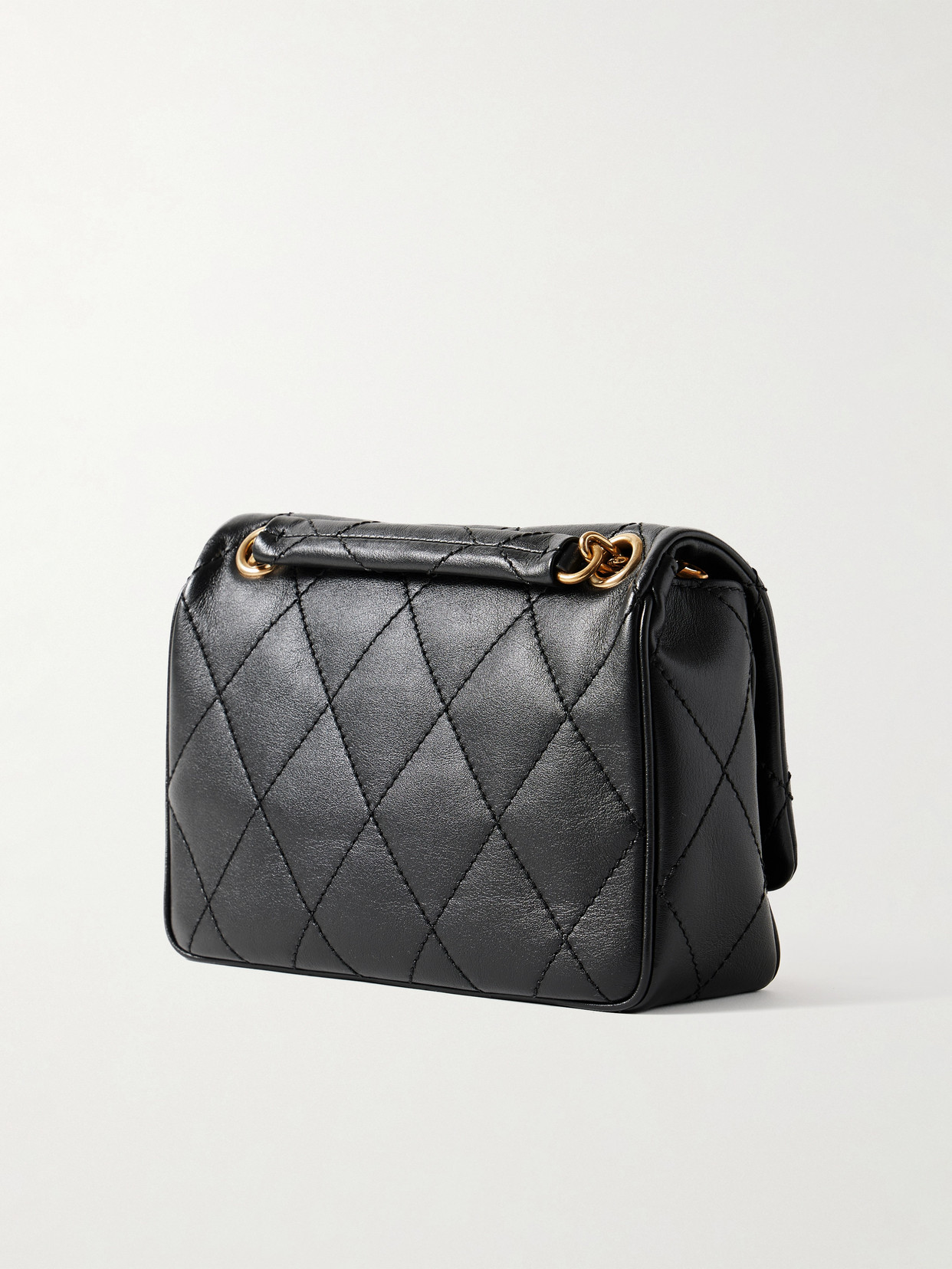 Burberry Quilted Chain Strap Crossbody Bag With Gold-tone Hardware In Black
