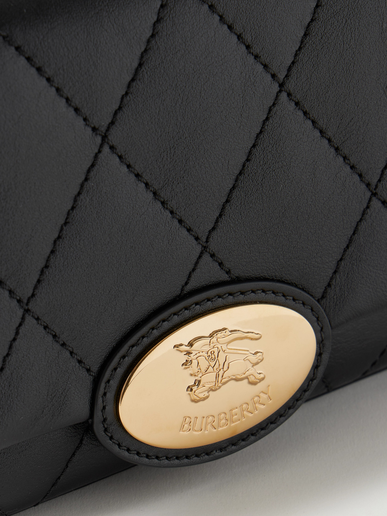 Burberry Quilted Chain Strap Crossbody Bag With Gold-tone Hardware In Black