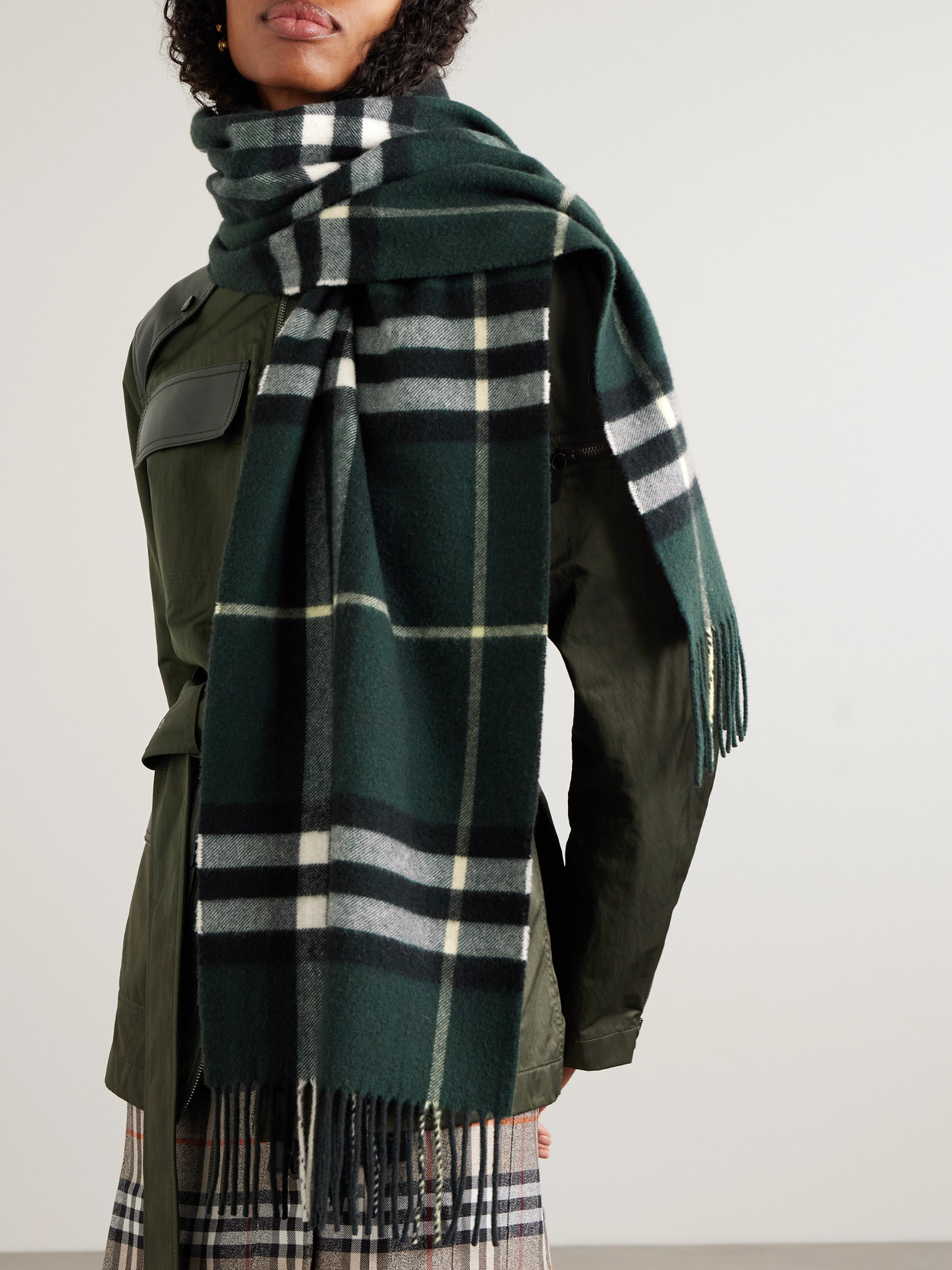 Burberry Giant Check Cashmere Scarf Accessories In Black