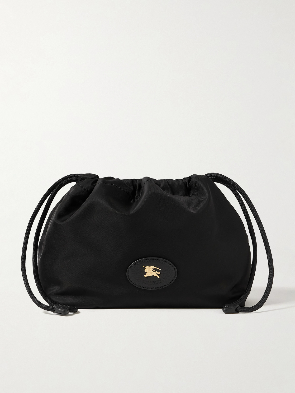 Burberry Reversible Leather-trimmed Shell Pouch