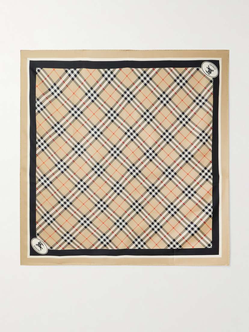 Burberry Checked Silk-twill Scarf