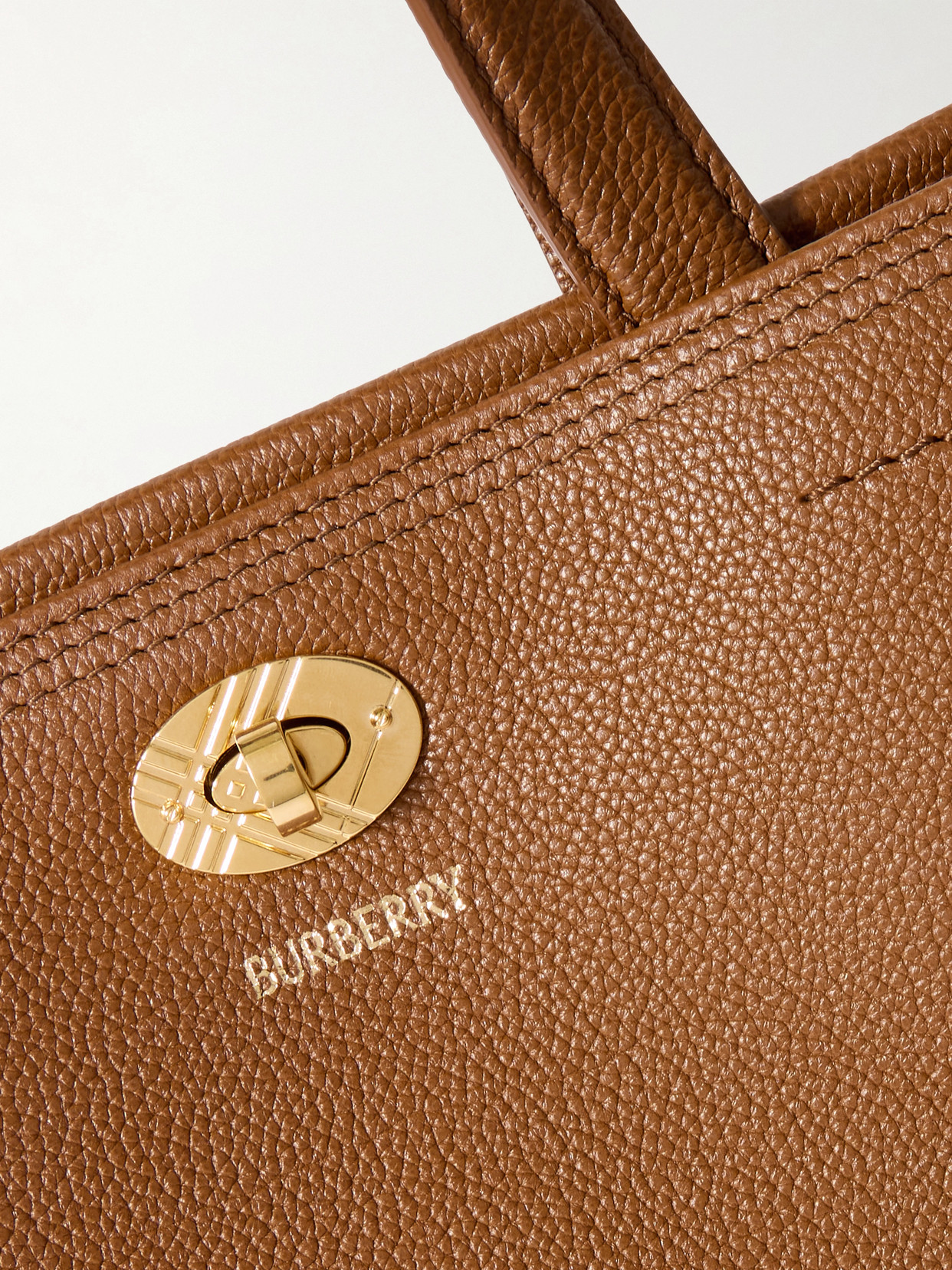 Burberry Caramel Leather Medium Cotswolds Handbag In Brown