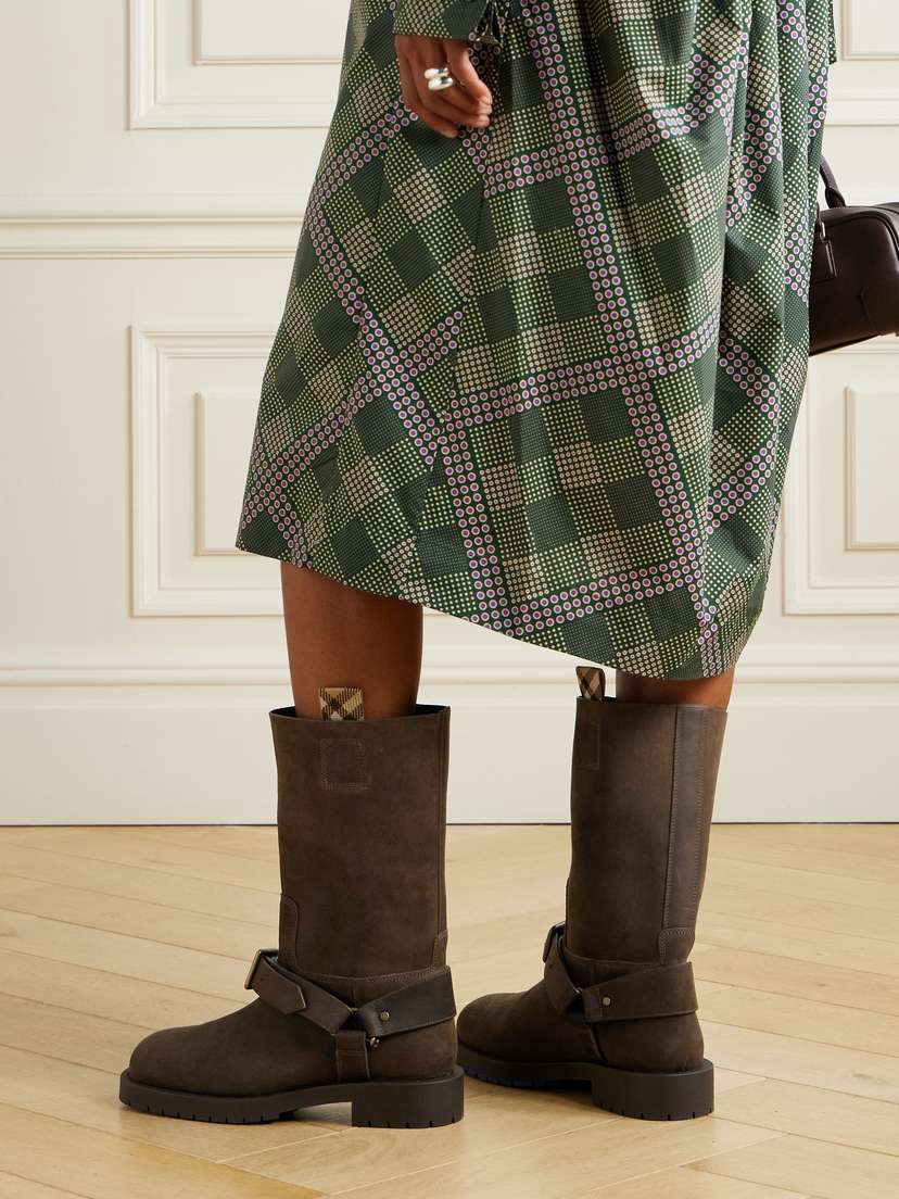 Burberry Buckled Suede Boots | Thumbnail 2 Burberry Buckled Suede Boots | Thumbnail 2