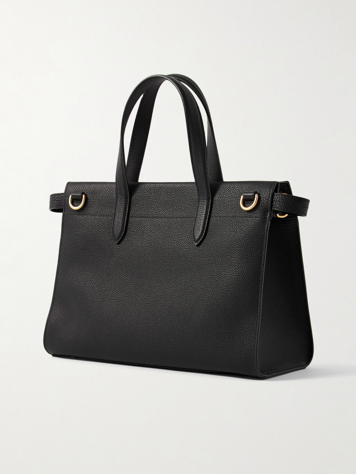Burberry Mini Cotswold Grained Leather Top Handle Bag In Black