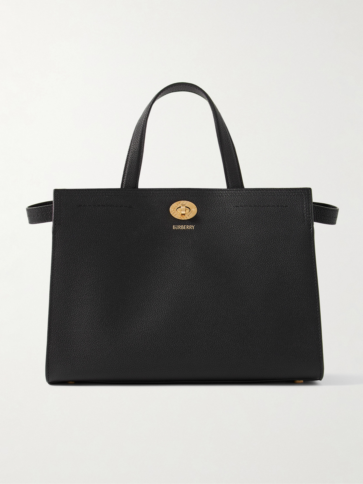 Burberry Textured-leather Tote In Black