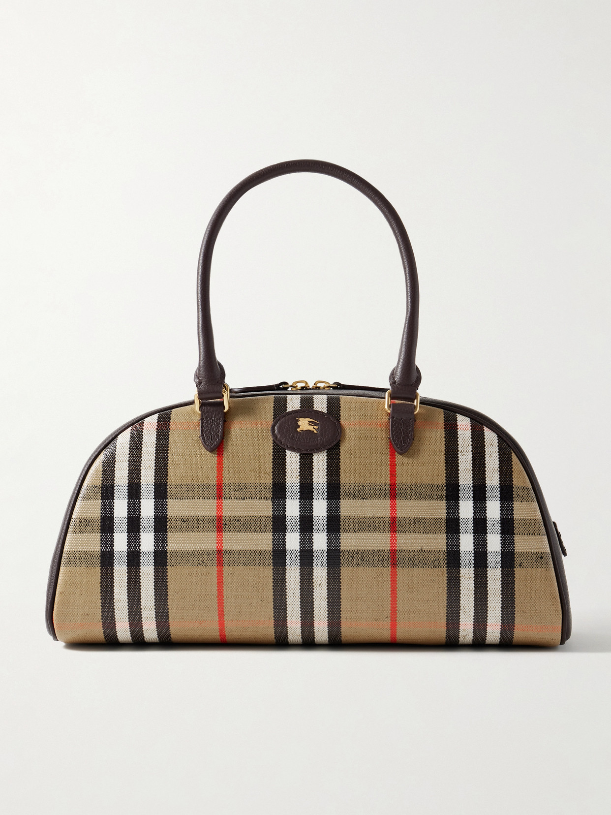 Burberry Textured Leather-trimmed Coated Canvas-jacquard Tote