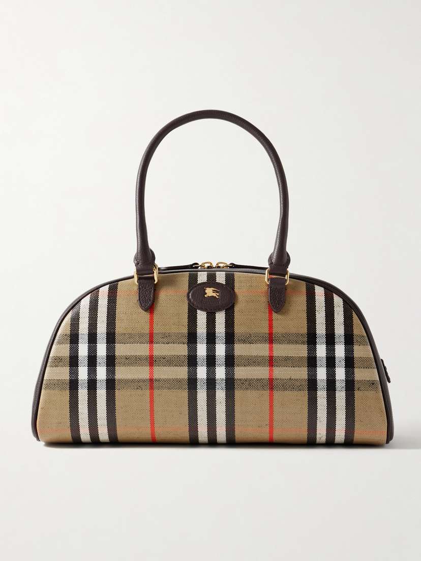 Burberry Textured Leather-trimmed Coated Canvas-jacquard Tote