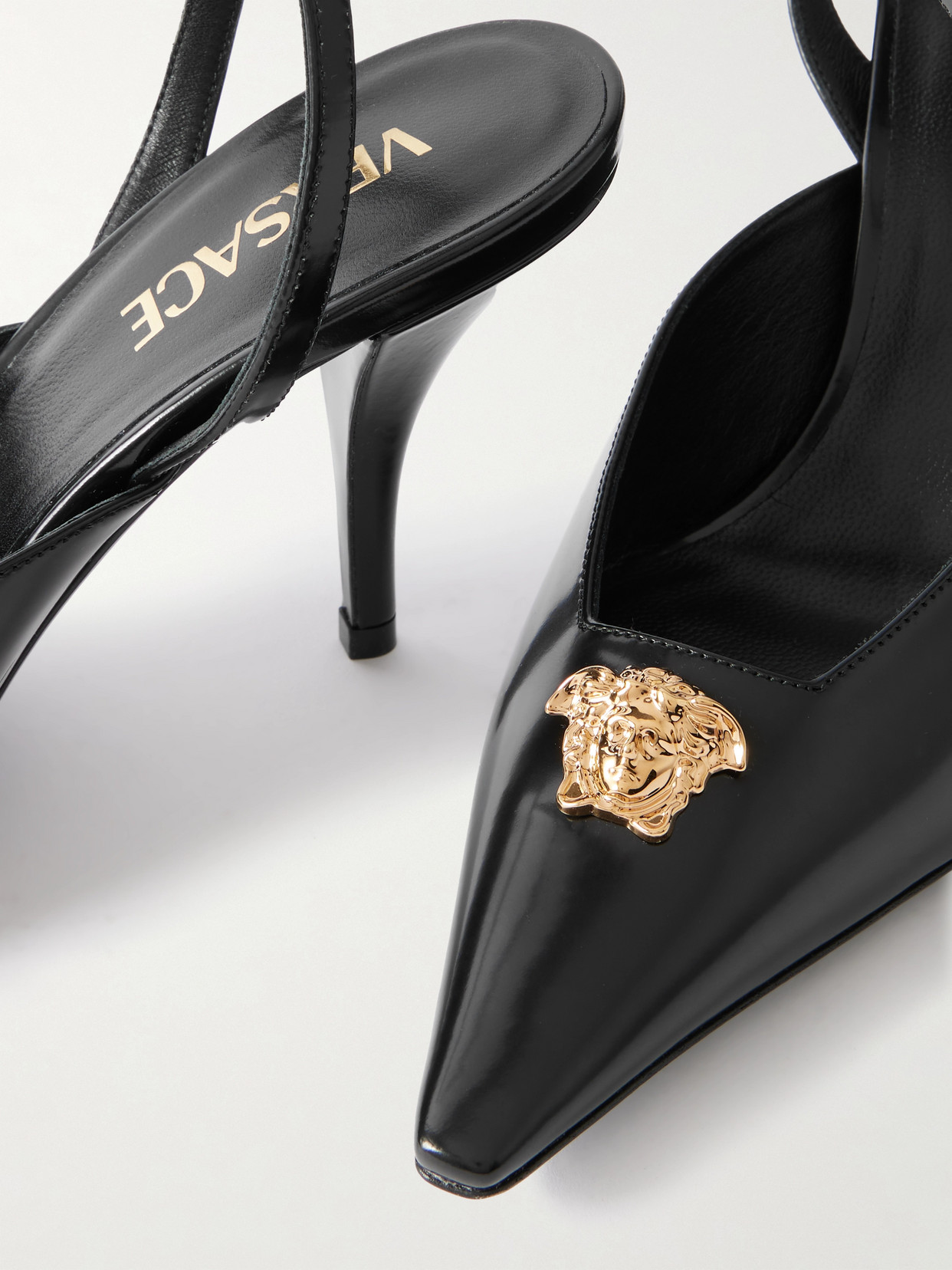 Versace Embellished Patent-leather Pumps