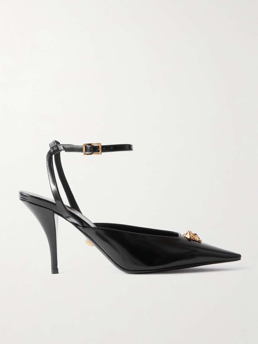 Versace Embellished Patent-leather Pumps