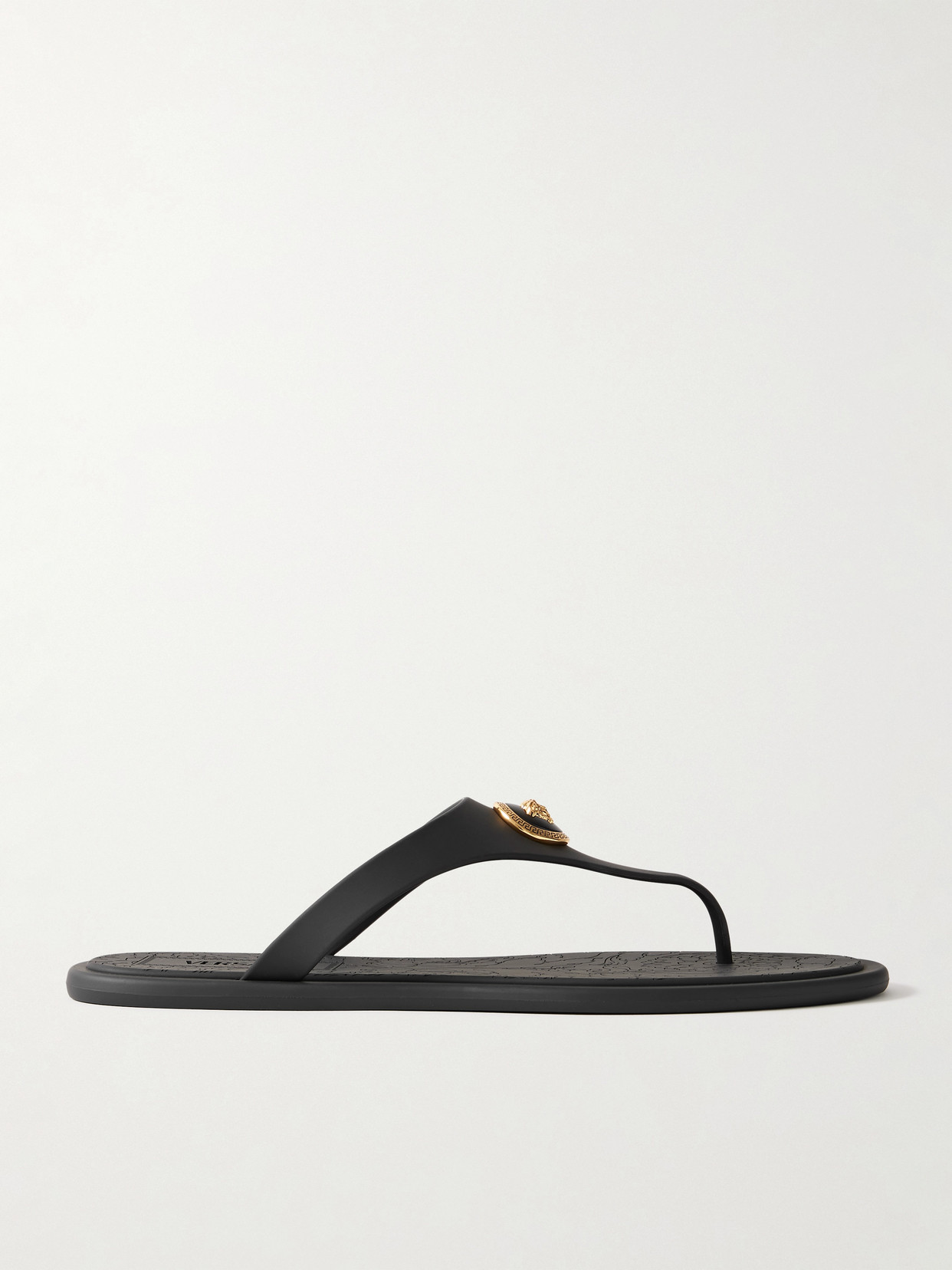 Versace Alia Embellished Rubber Flip Flops