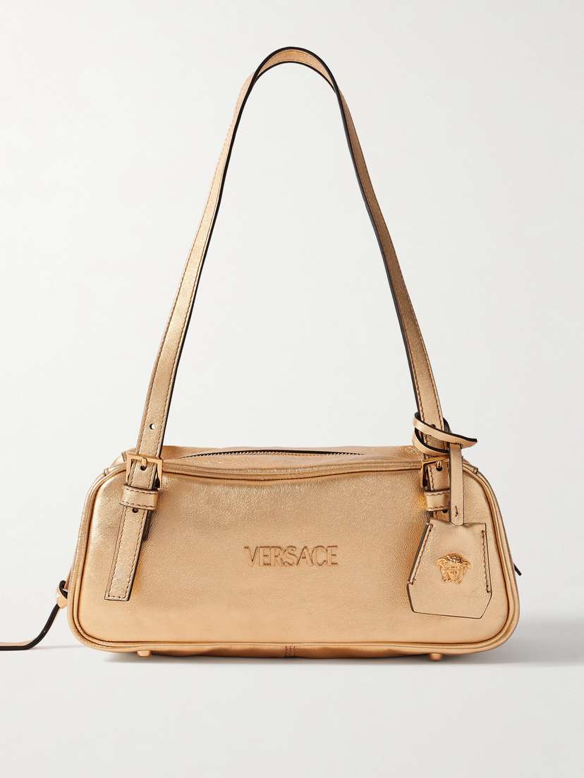 Versace Metallic Leather Shoulder Bag