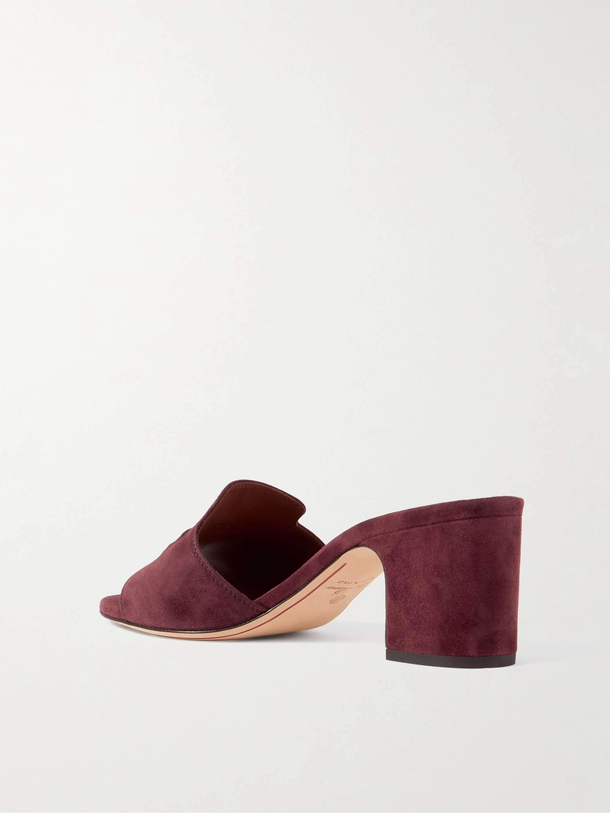 LORO PIANA Summer Charms Mules aus Veloursleder mit Verzierung
