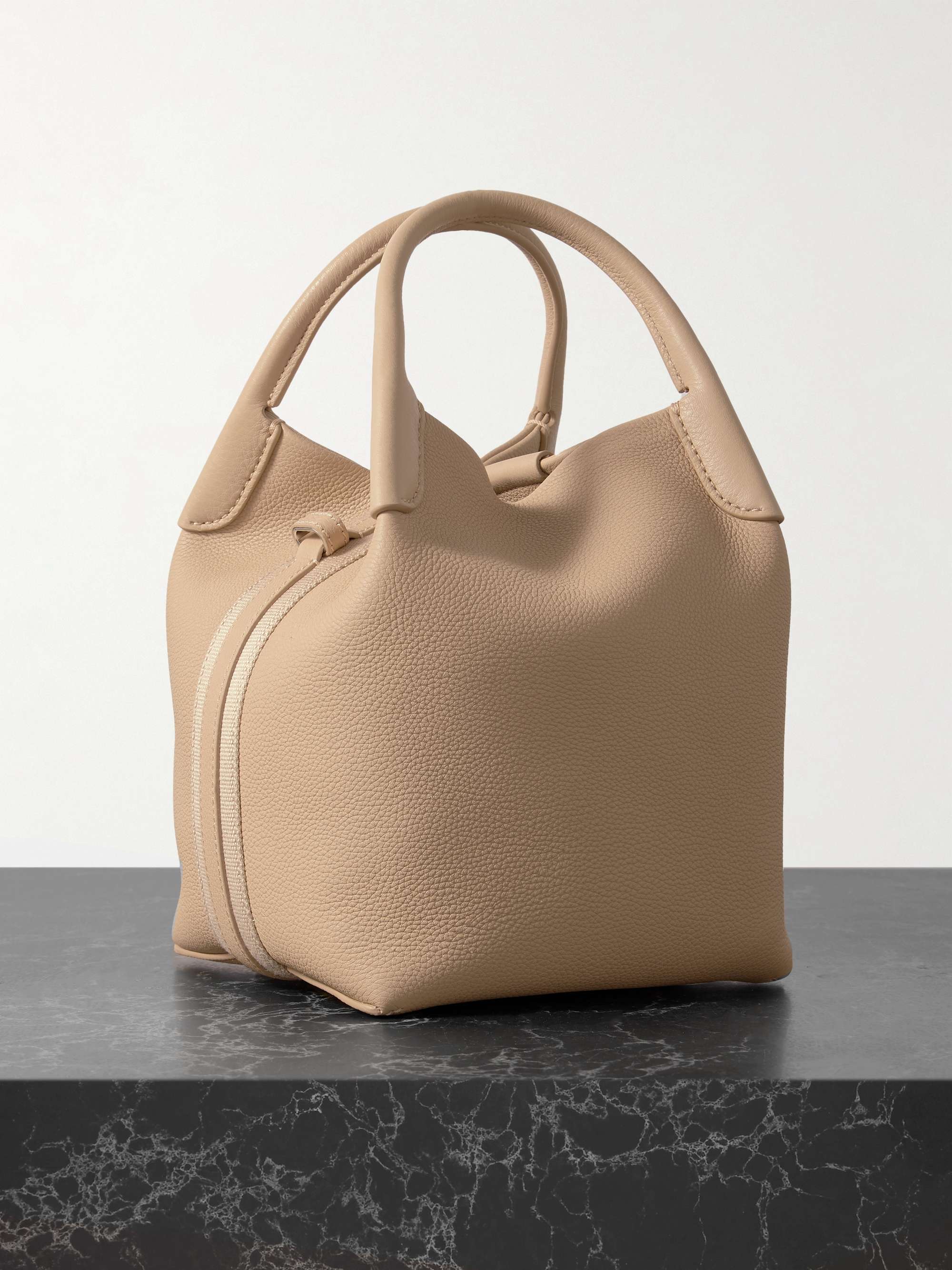 LORO PIANA Bale canvas-trimmed textured-leather tote