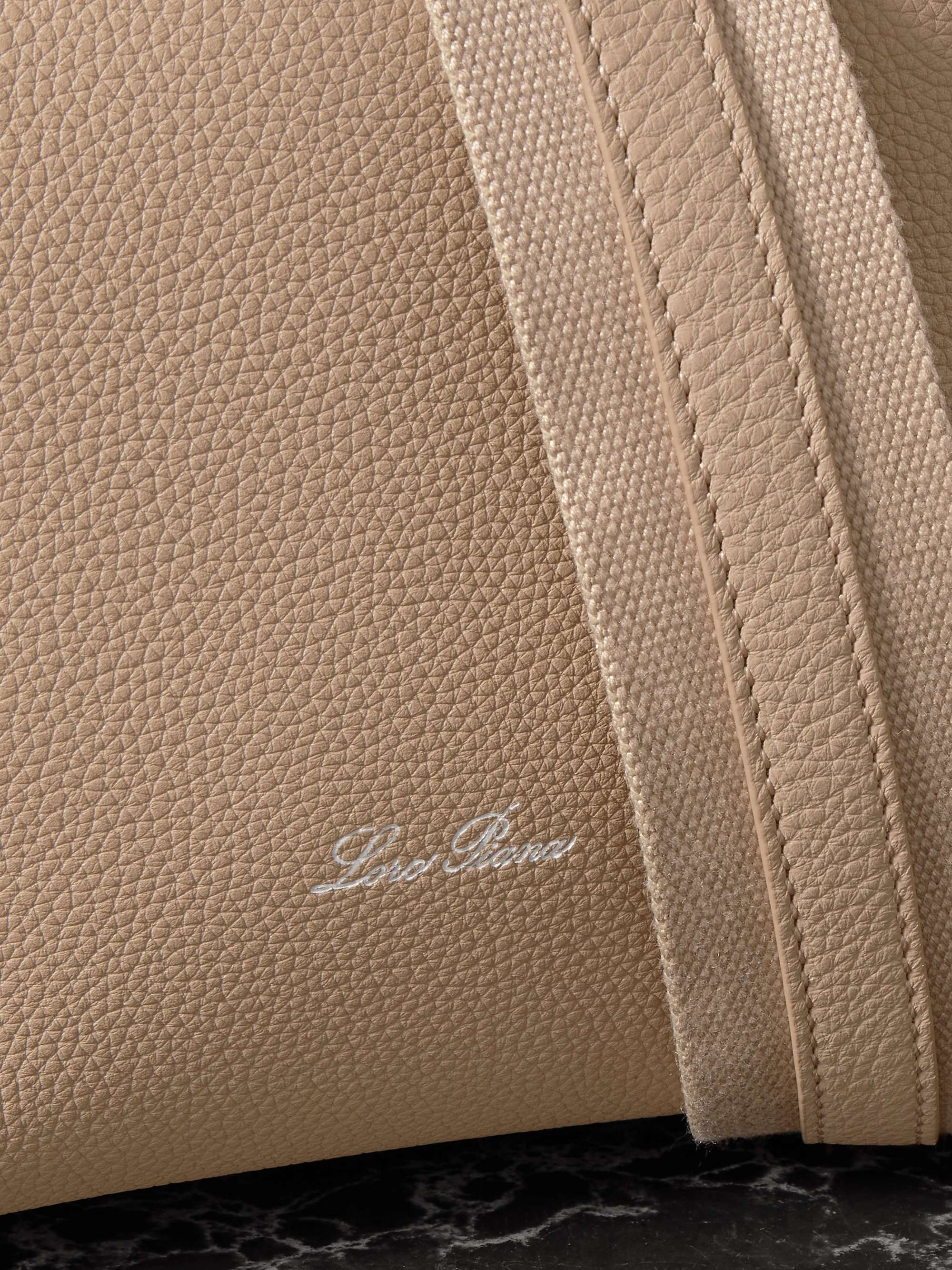 LORO PIANA Bale canvas-trimmed textured-leather tote