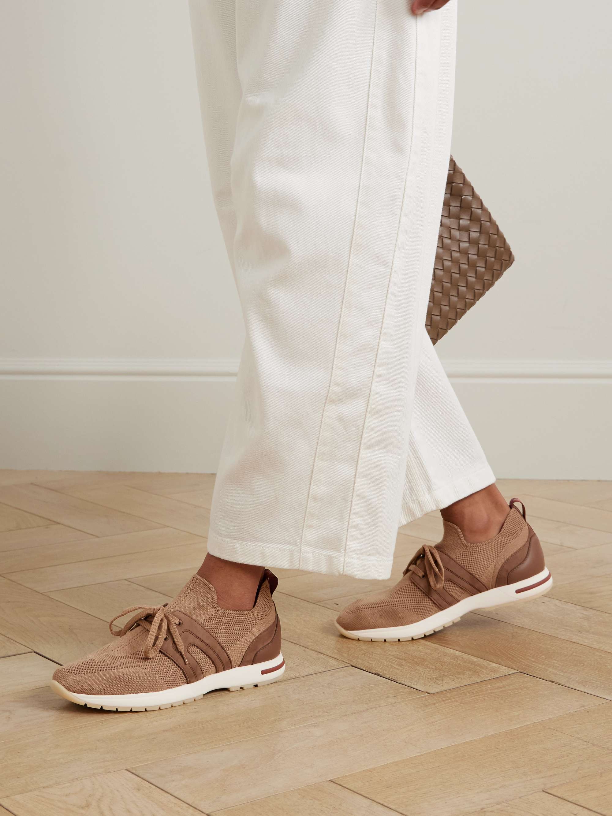 LORO PIANA Flexy Lady wool, leather and suede sneakers