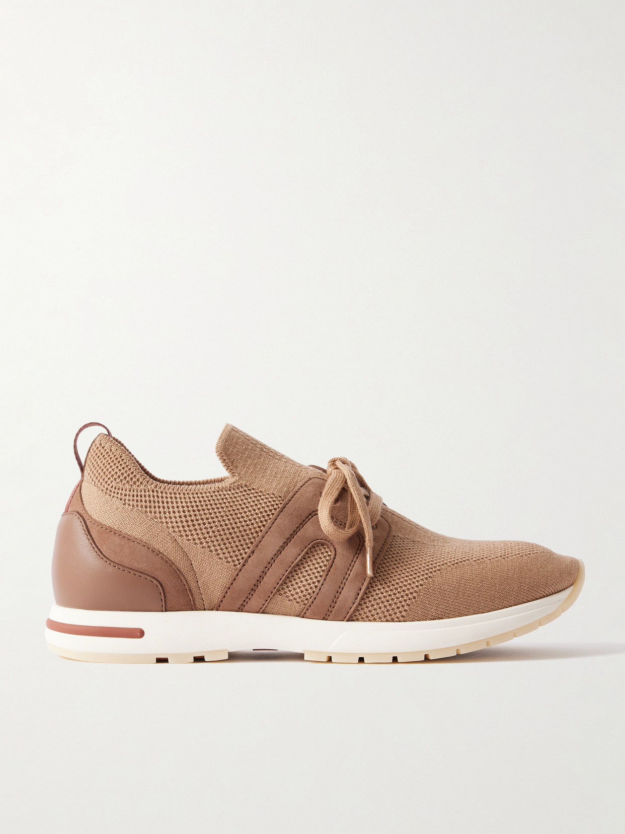 Loro Piana 360 Lp Flexy Walk Suede And Leather-trimmed Wool Sneakers In Neutral