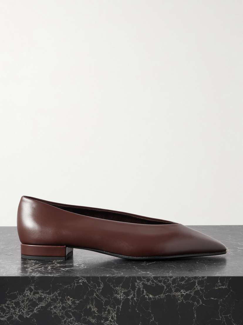 Loro Piana Rebecca Leather Point-toe Flats