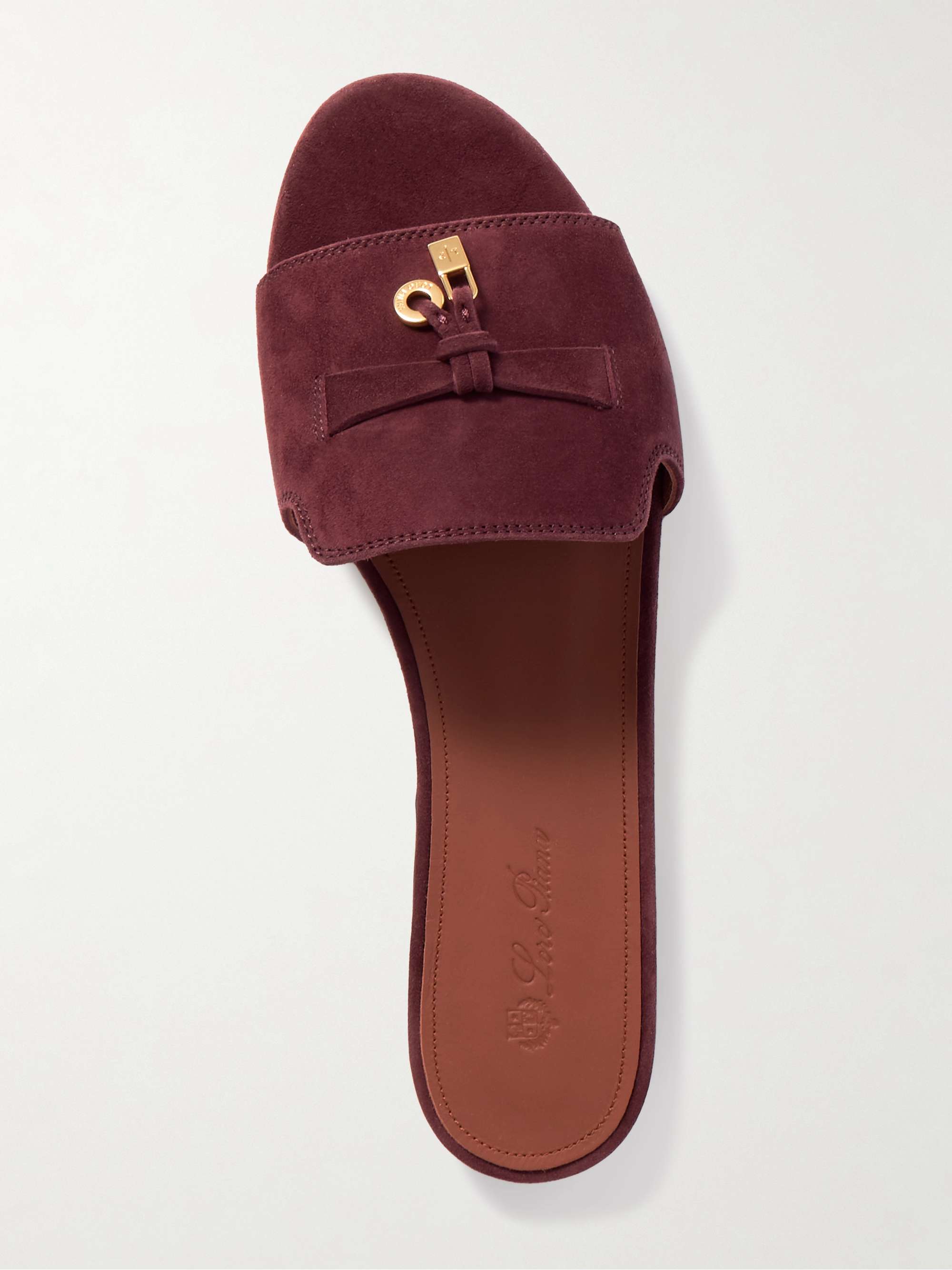 LORO PIANA Summer Charms suede slides