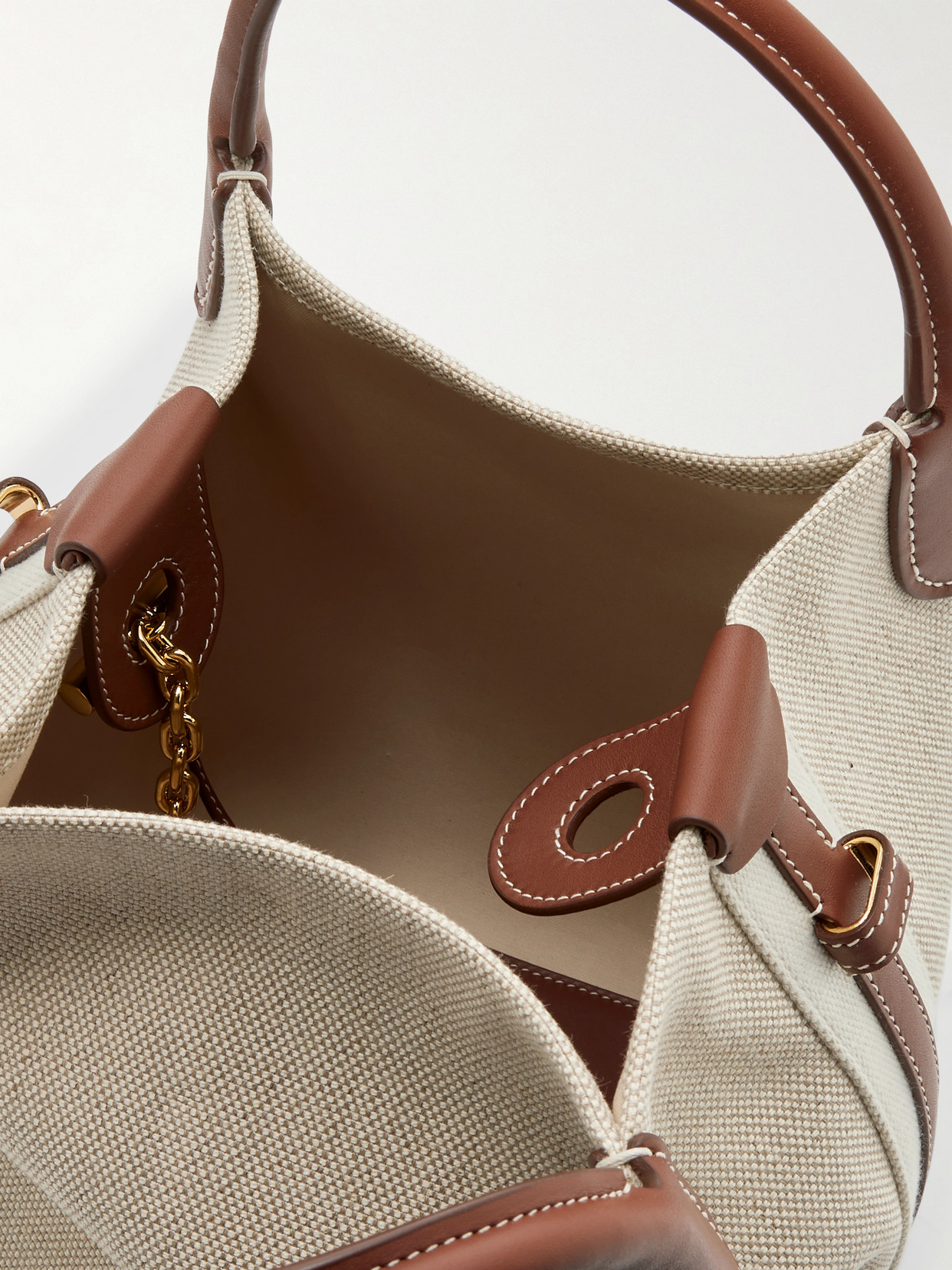 Loro Piana Bale Textured Leather-trimmed Canvas Tote In Neutral