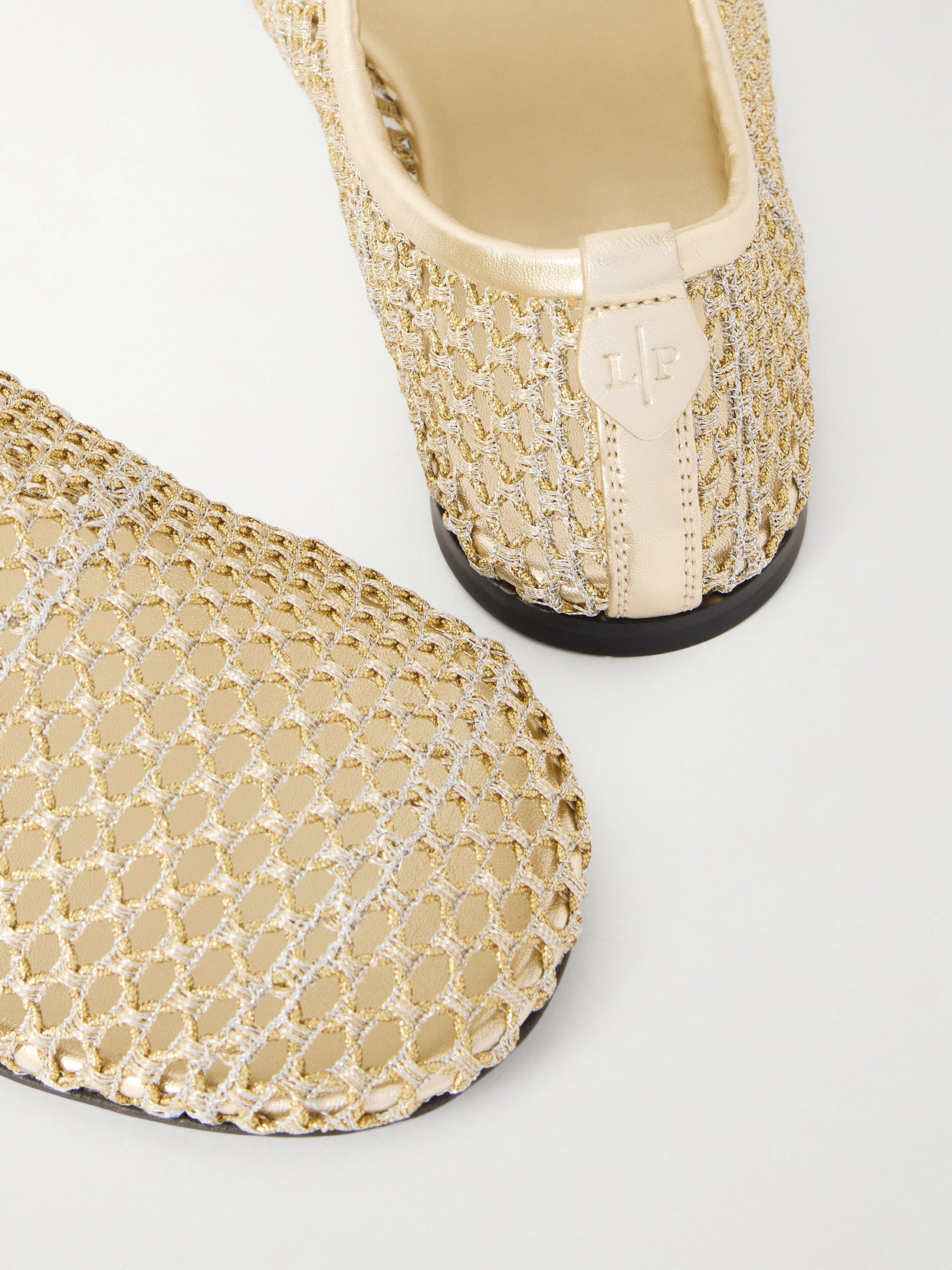 Loro Piana Floaty Leather-trimmed Metallic Mesh Loafers In White