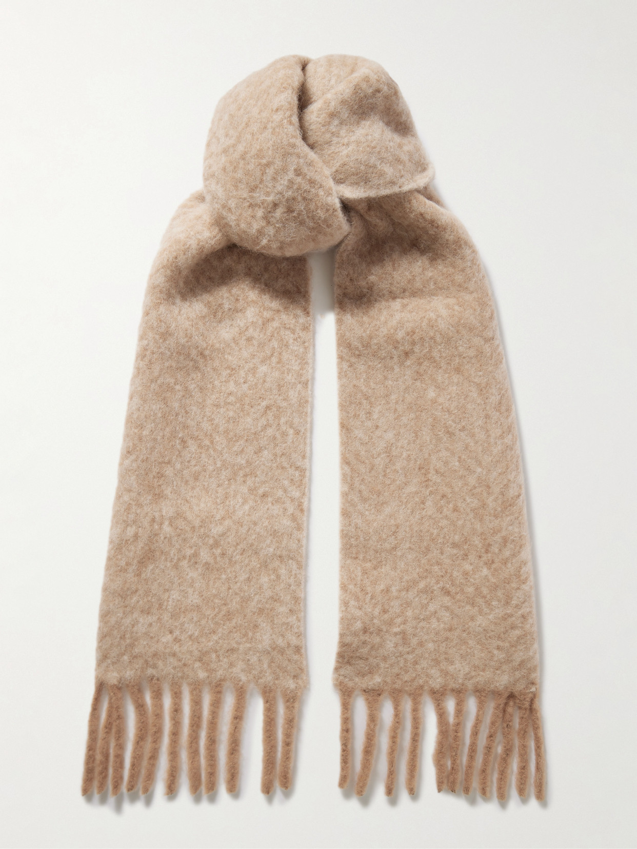 Loro Piana Fringed Alpaca-blend Scarf In Brown