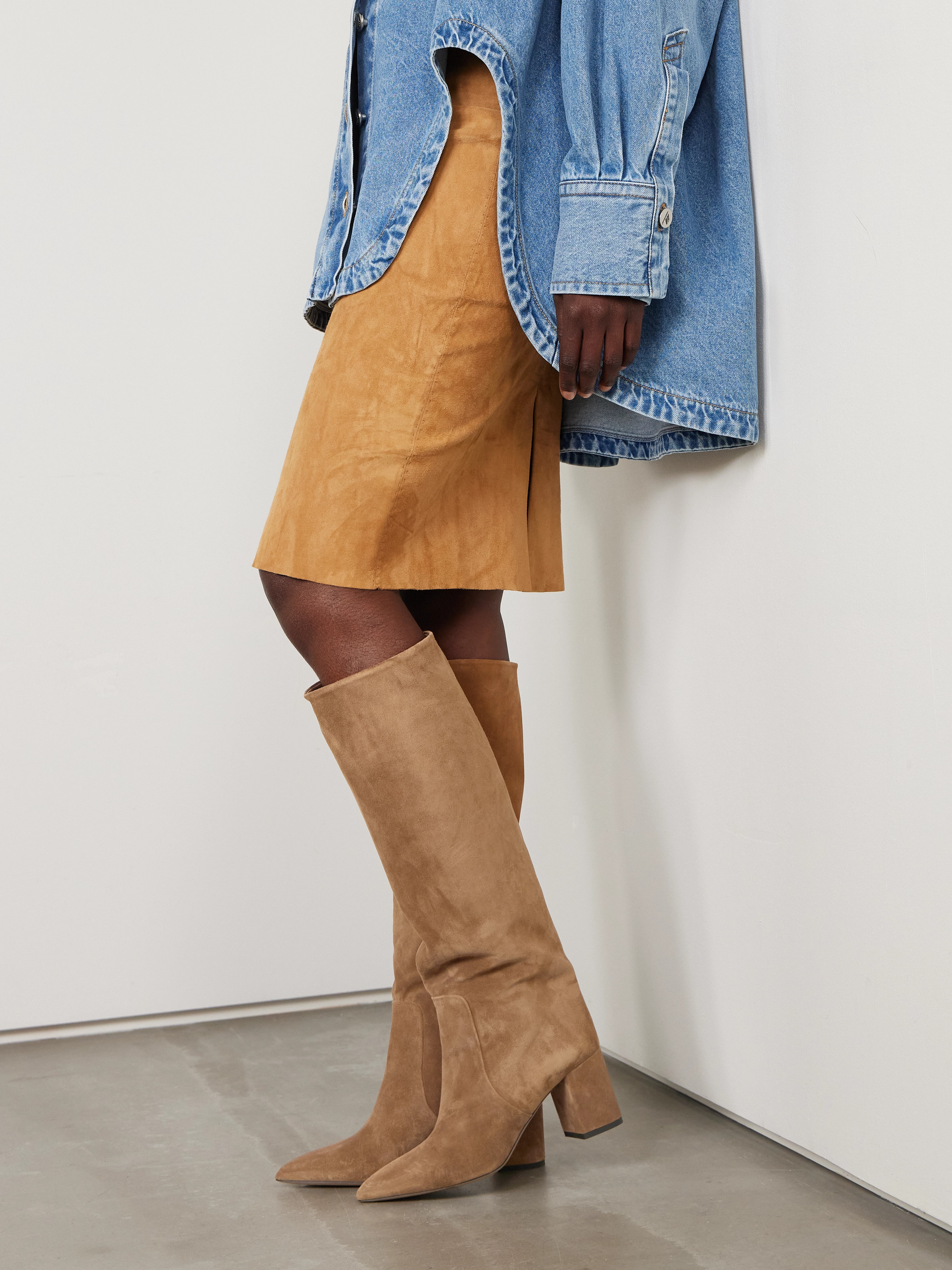 Paris Texas Anja suede knee boots